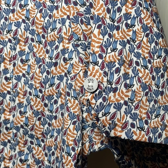 Ben Sherman navy and brown short sleeve button down shirt sz S - Picture 5 of 11
